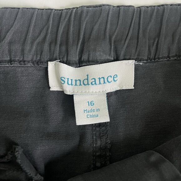 Sundance Catalog Embroidered Cargo Pants Carbon Gray Womens Size 16 - Picture 5 of 6